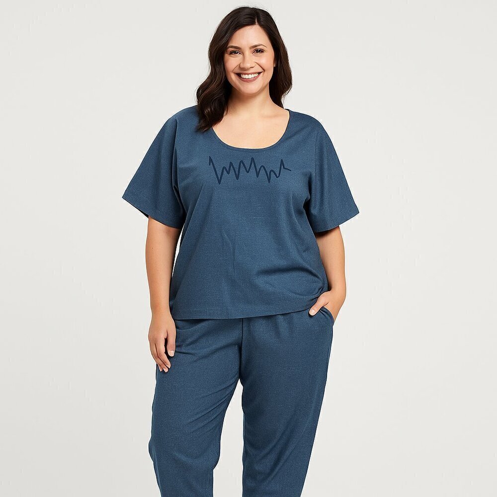 Great Cavalier by St. Paul 100% Silk Vintage 2-Piece Blue Lounge Set Women’s XL